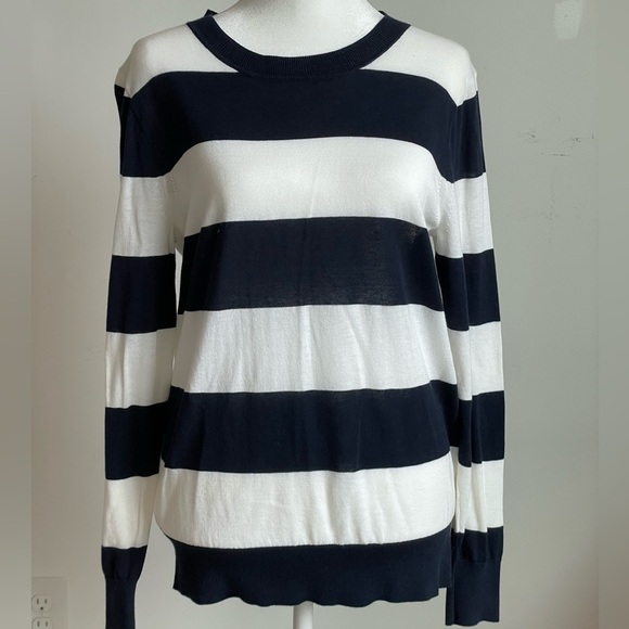 J. Crew Navy and White Striped Shirt Size Small - Picture 1 of 7